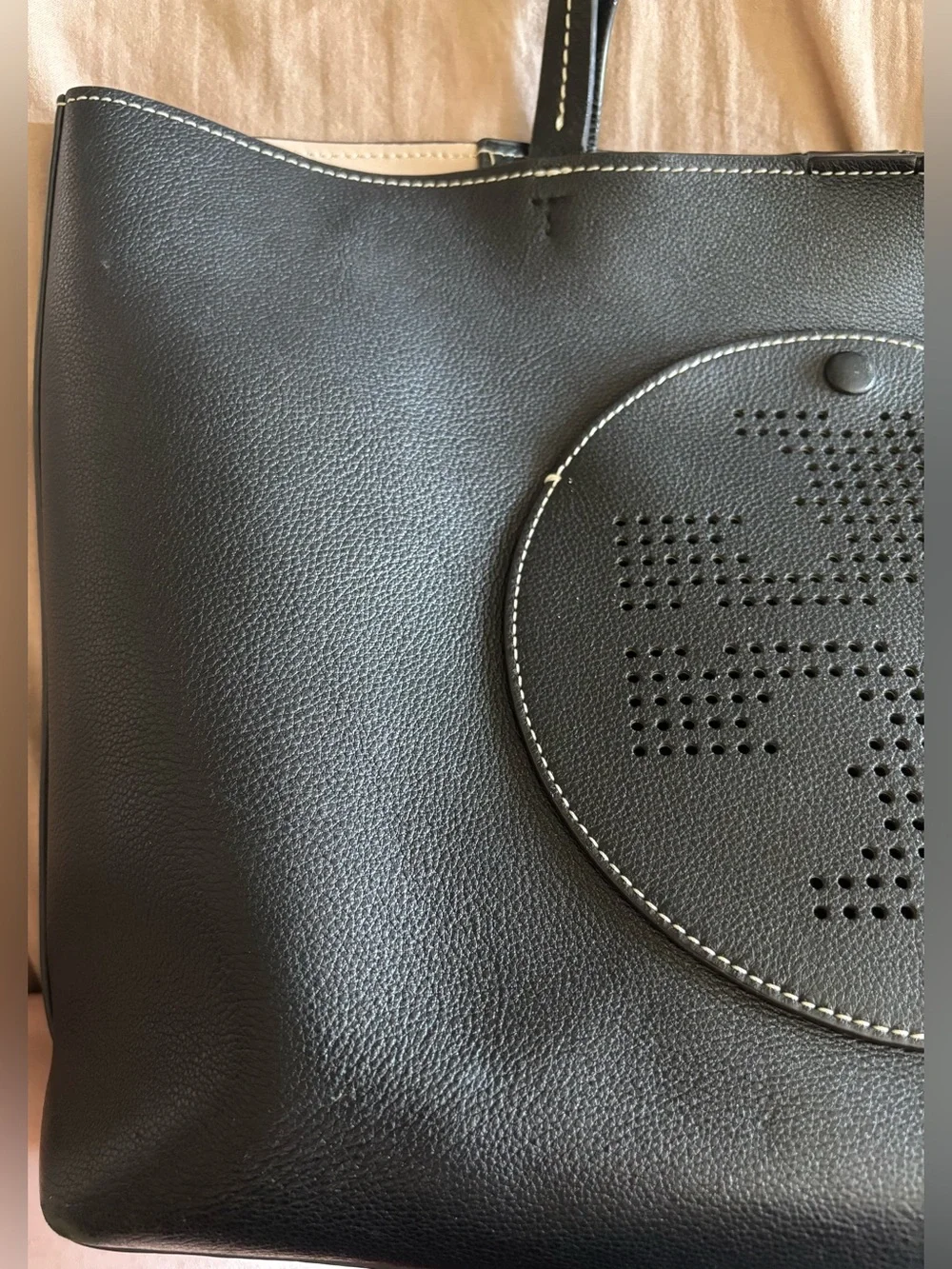 Tory Burch Black Large Leather Tote Bag